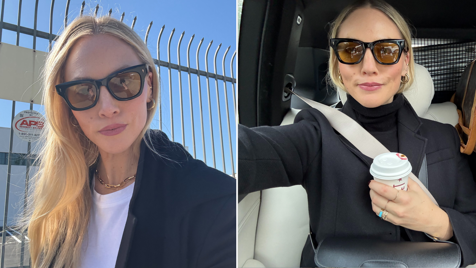 Brooke Ely Danielson wearing light lens sunglasses
