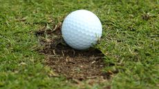 Ball in divot hole