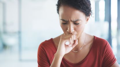 Long COVID: a woman coughing