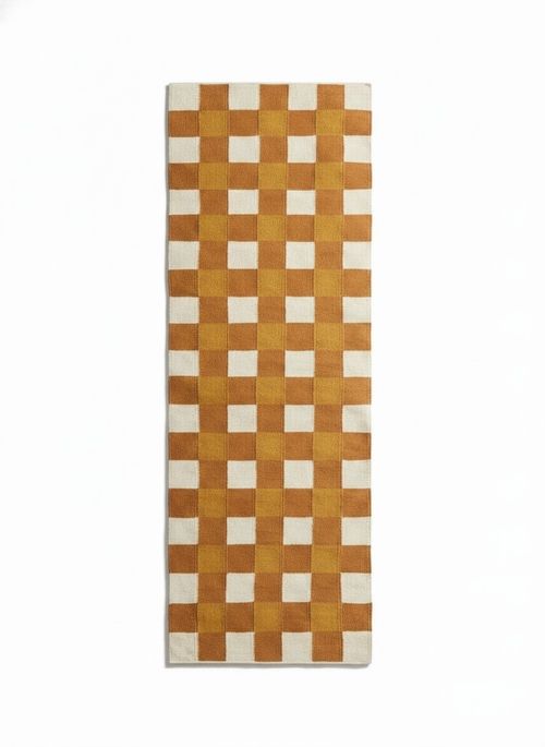 Checked Cotton Runner Rug