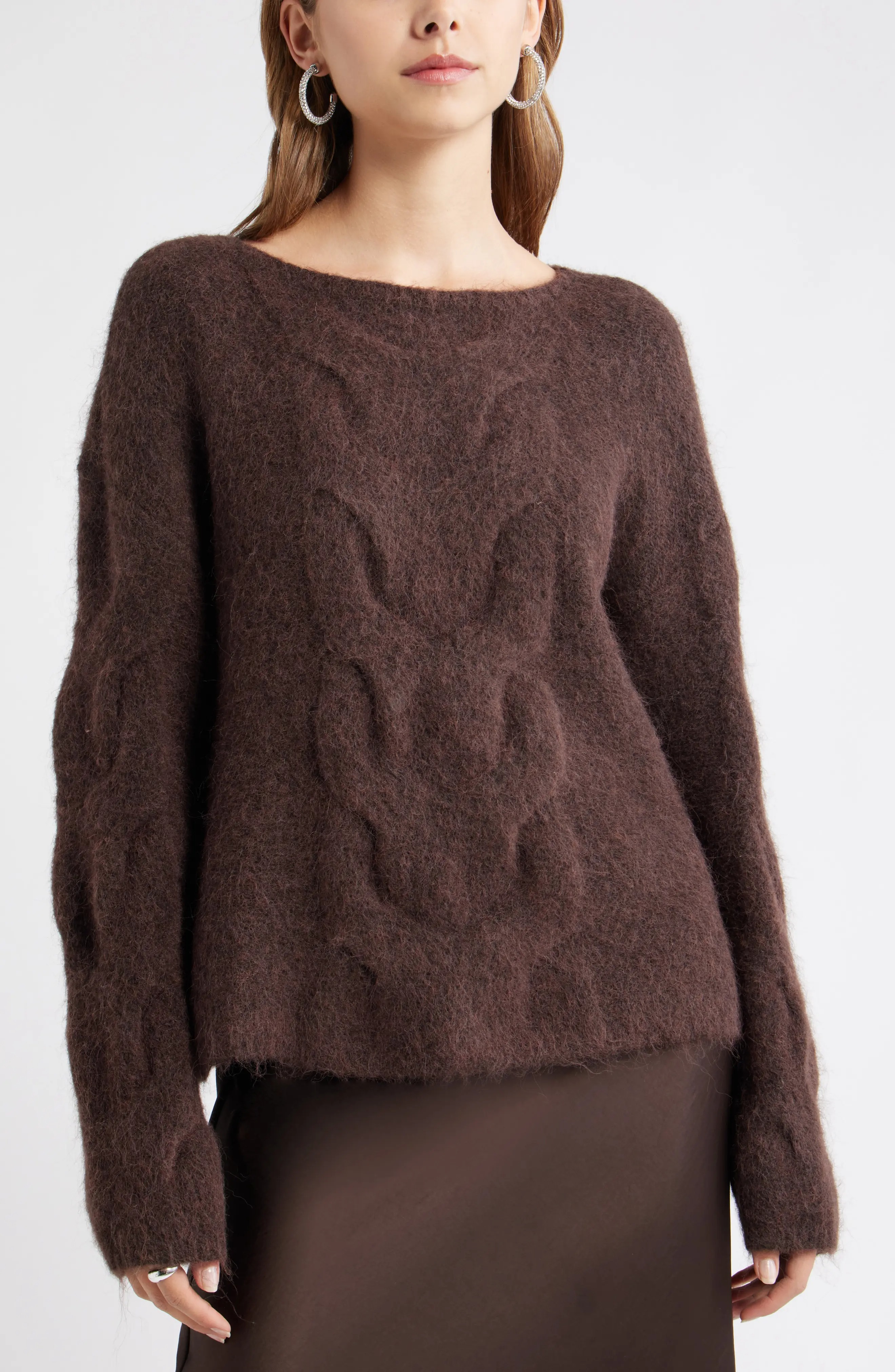 Open Edit, Cable Boatneck Sweater