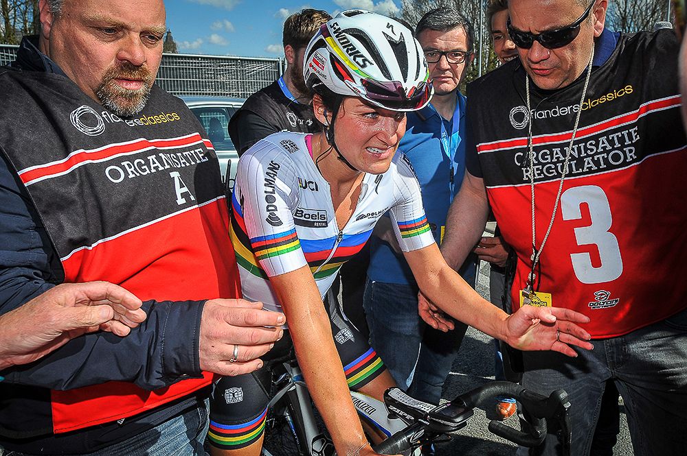Lizzie Armitstead after winning Tour of Flanders