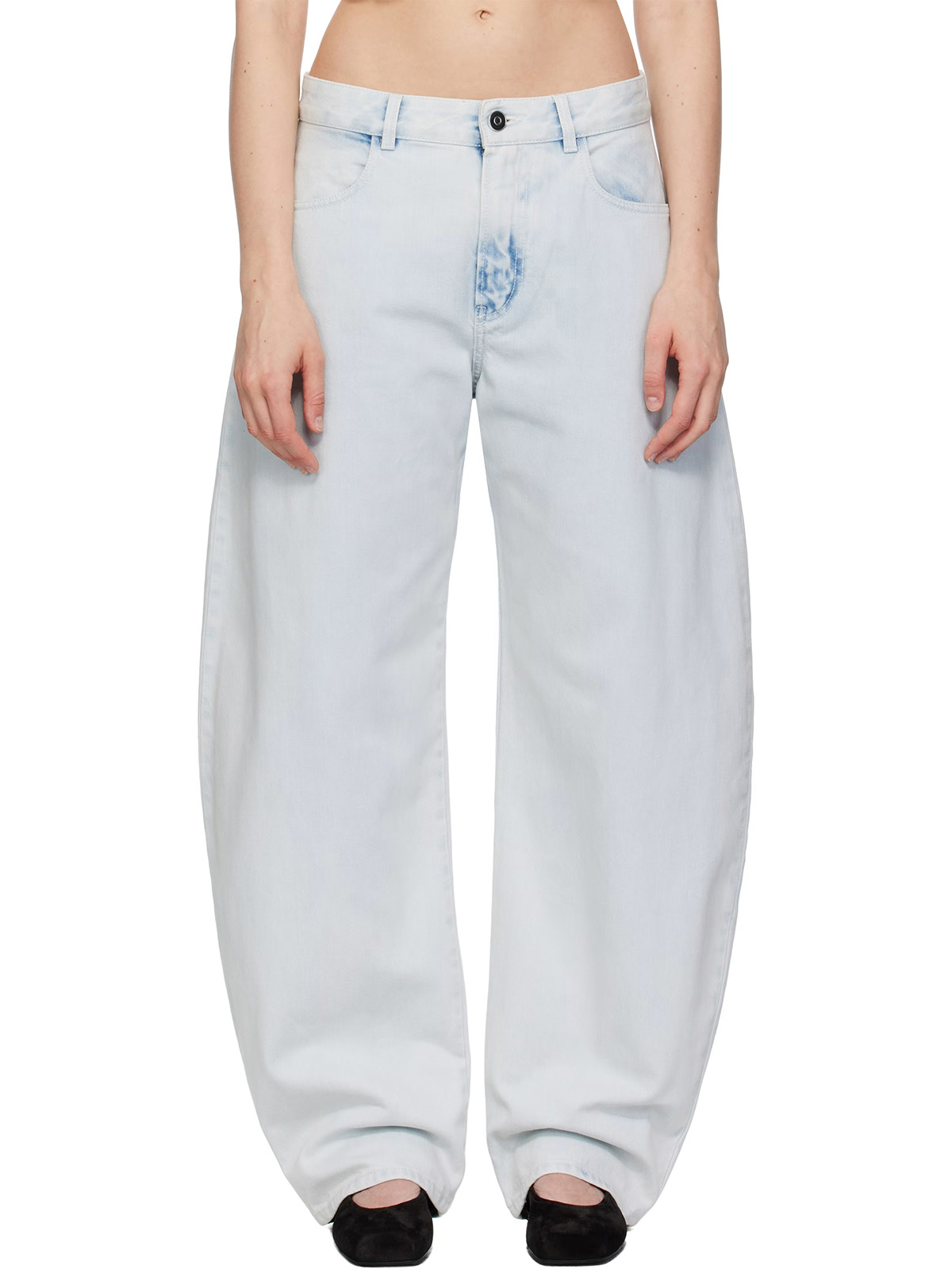 Blue Low Waist Round Jeans