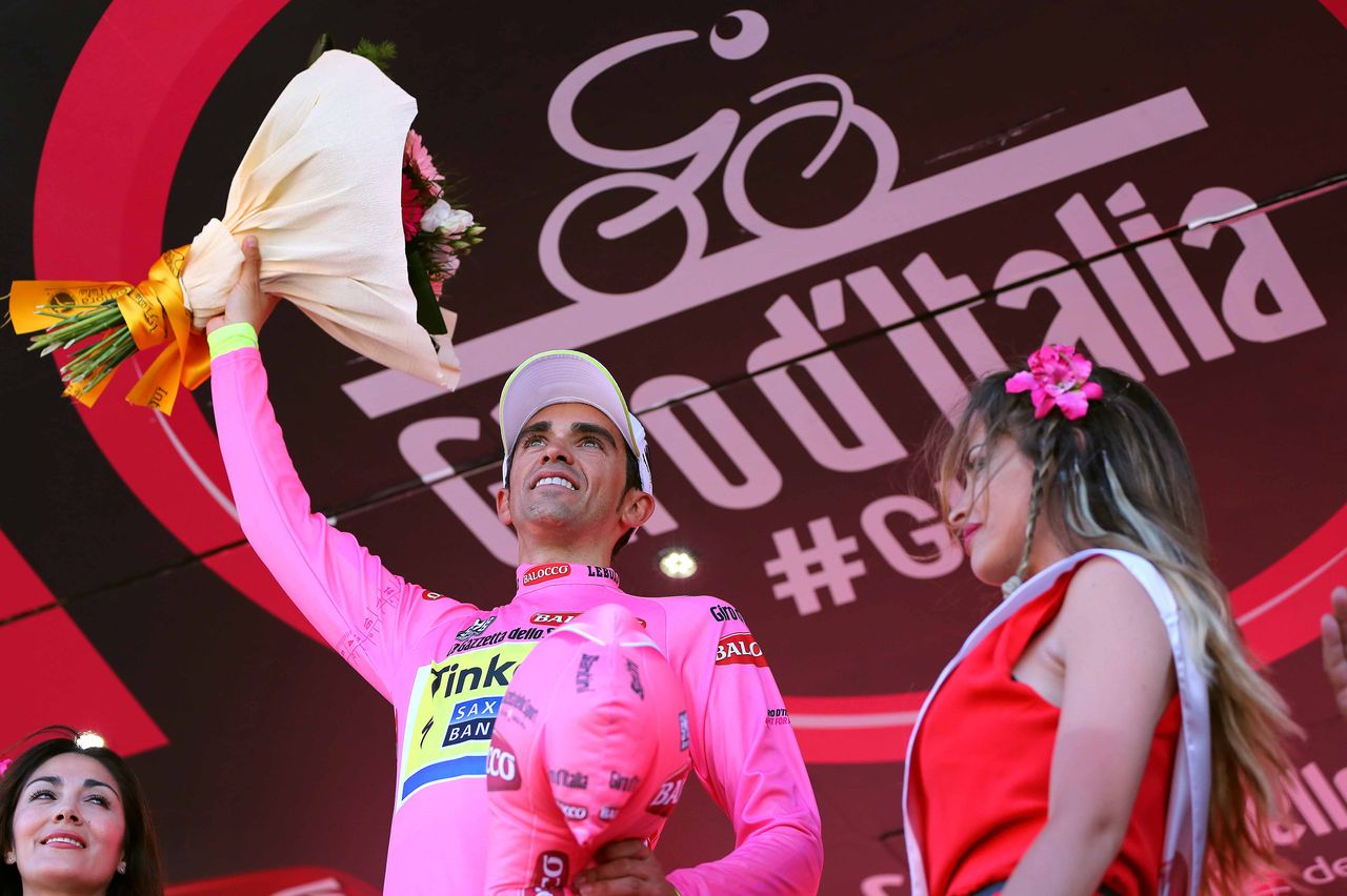 Another day collecting the pink jersey for Alberto Contador