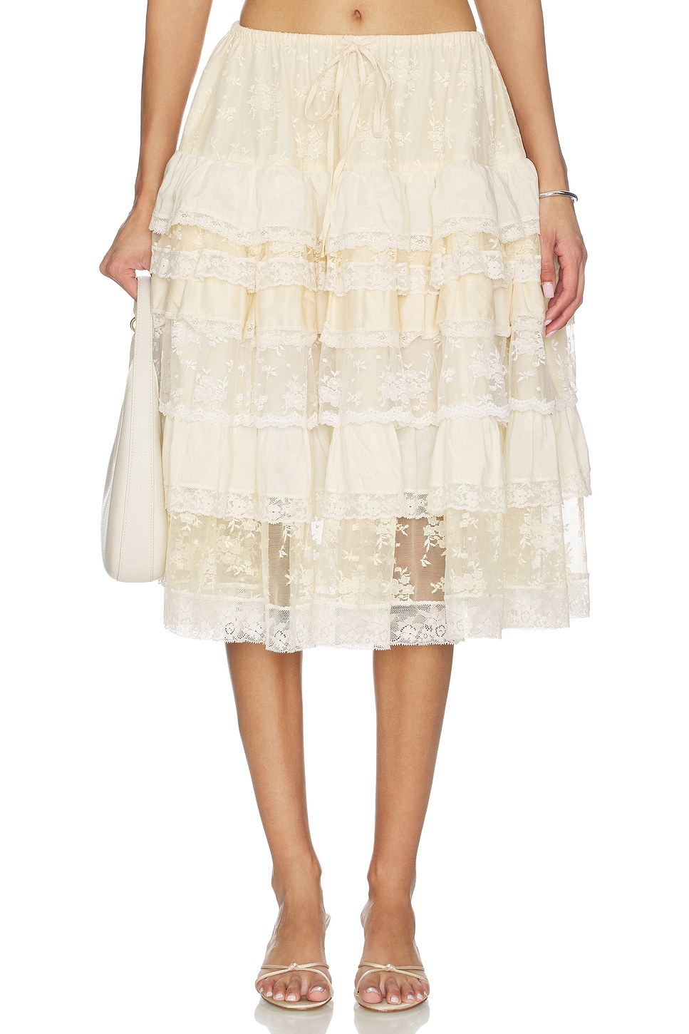 Tiered Lace Ruffle Skirt
