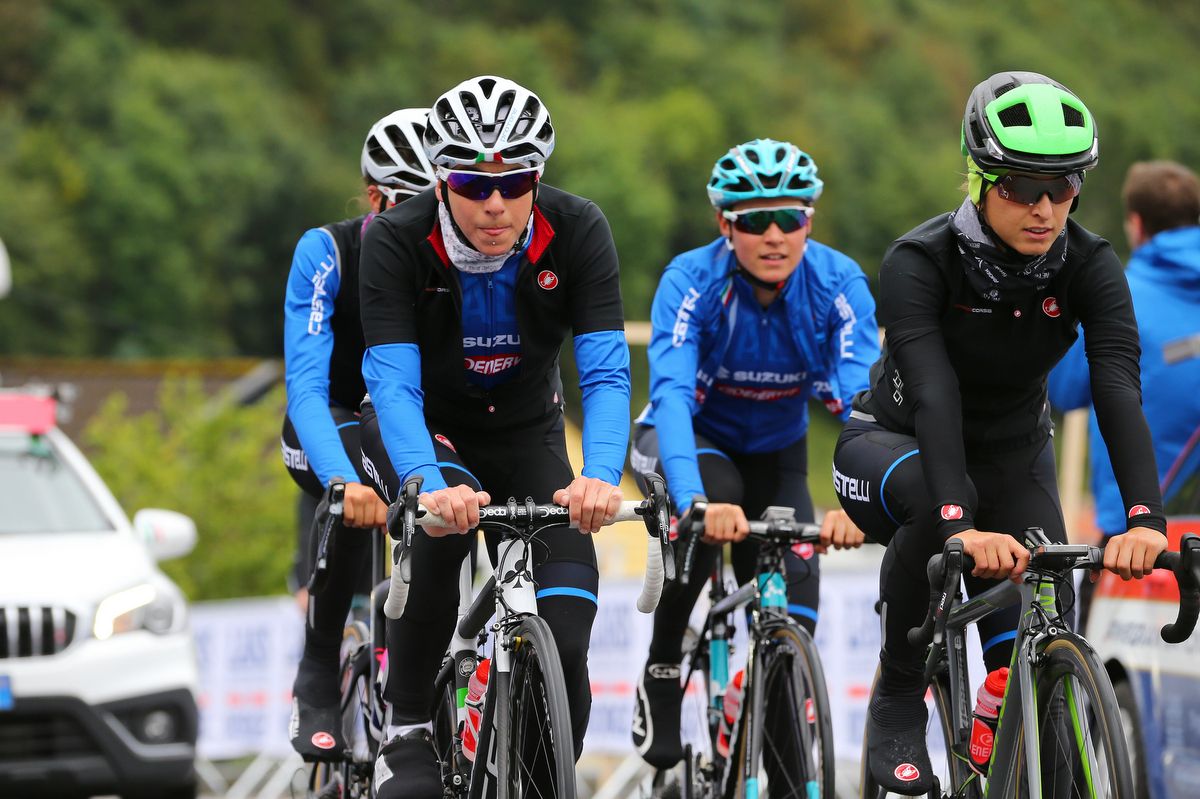 Giorgia Bronzini leads the Italian ride