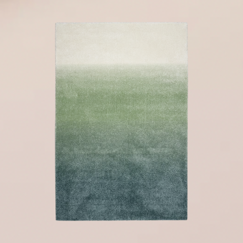 Green and white ombre rug