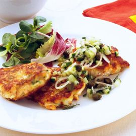 Fresh Salmon Fish Cakes with Cucumber and Caper Salsa | Dinner Recipes ...