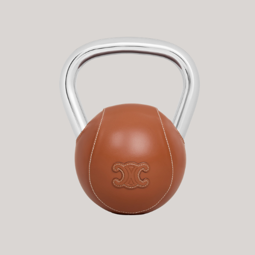 Kettlebell 4,5kg in Steel and Smooth Calfskin