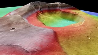 Martian Volcano Tharsis Tholus in Perspective