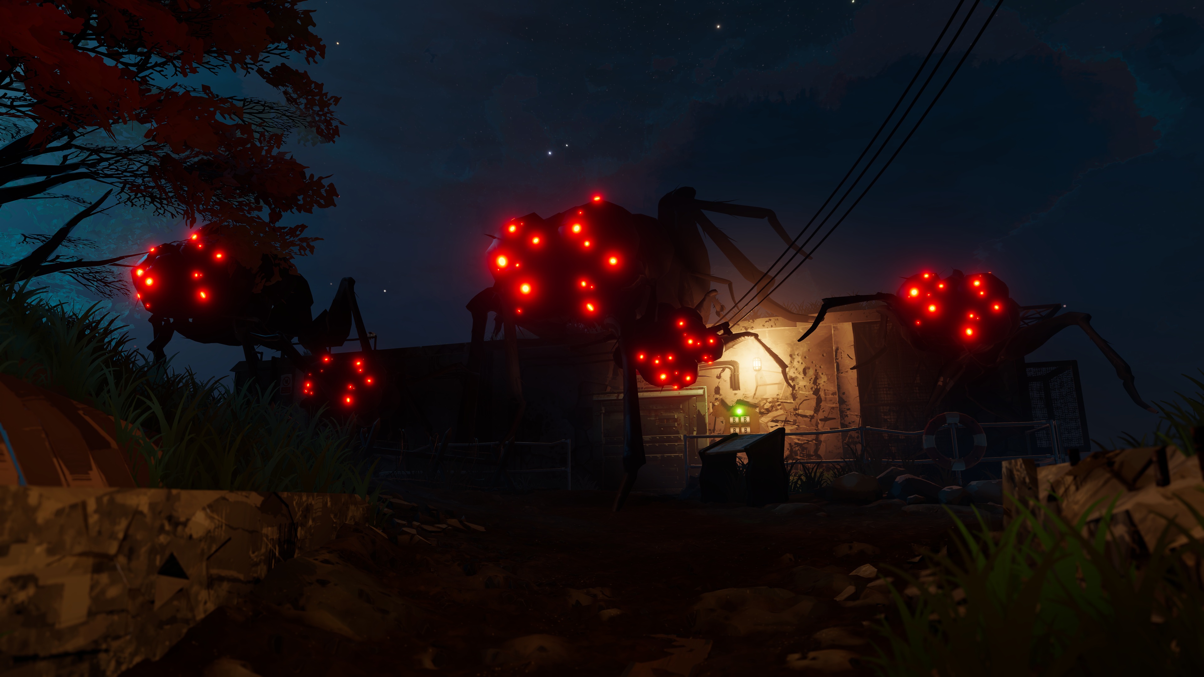 Creatures with glowing red eyes in There Are No Ghosts at the Grand