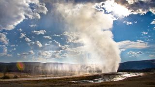 Old Faithful geyser in Yellowstone