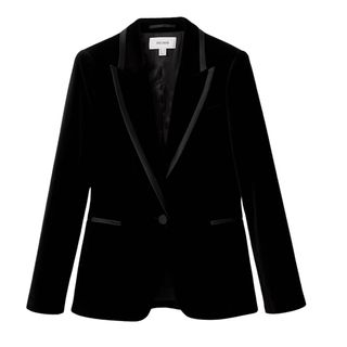 Reiss black velvet tuxedo jacket