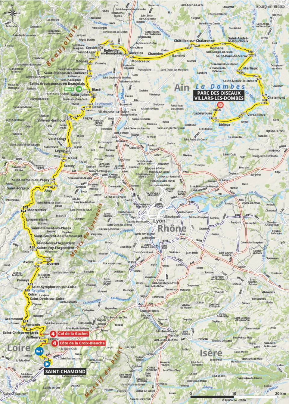 Tour Auvergne-Rh&amp;ocirc;ne-Alpes stage 5 route