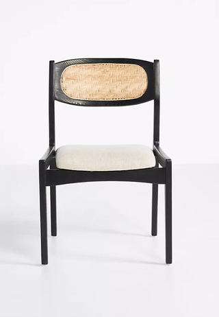 Linen blend armless dining chair.