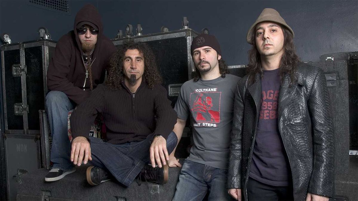 System Of A Down standing in a line 