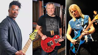 Tosin Abasi, Alex Lifeson, and Steve Morse