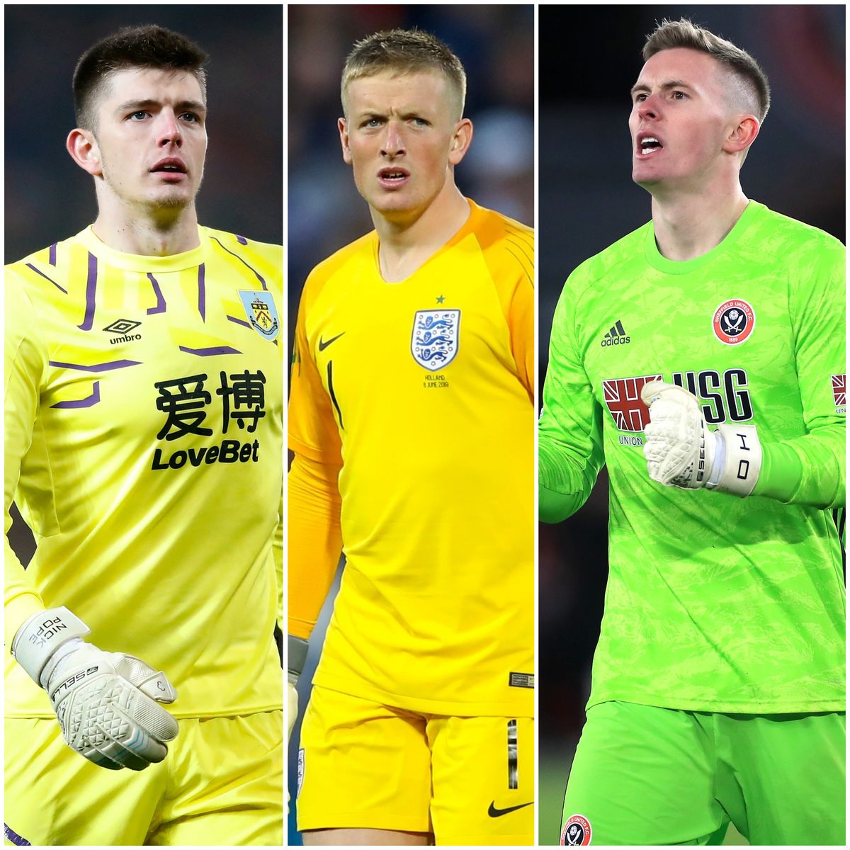 Nick Pope, Jordan Pickford and Dean Henderson