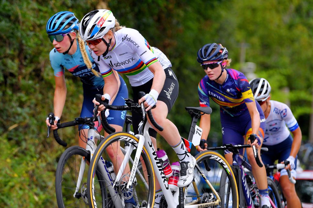 PLOUAY FRANCE AUGUST 30 Anna Van Der Breggen of Netherlands and Team SD Worx competes during the 20th GP de Plouay Lorient Agglomration Trophe Ceratizit 2021 a 1504km one day race from Plouay to Plouay GrandPrixPlouay OuestFrance on August 30 2021 in Plouay France Photo by Luc ClaessenGetty Images