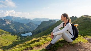 woman hiker enjoying the views