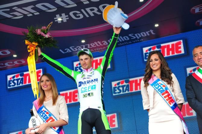 Enrico Battaglin (Bardiani-CSF) on the podium