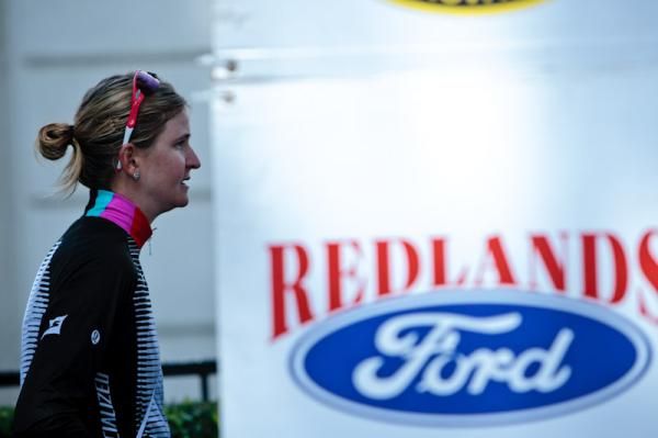 Loren Rowney (Specialized/Lululemon) does an interview after taking the win.