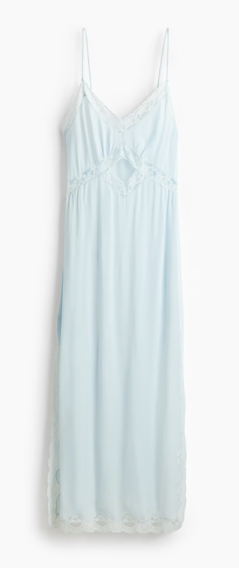 H&amp;amp;M, Lace-Trimmed Slip Dress