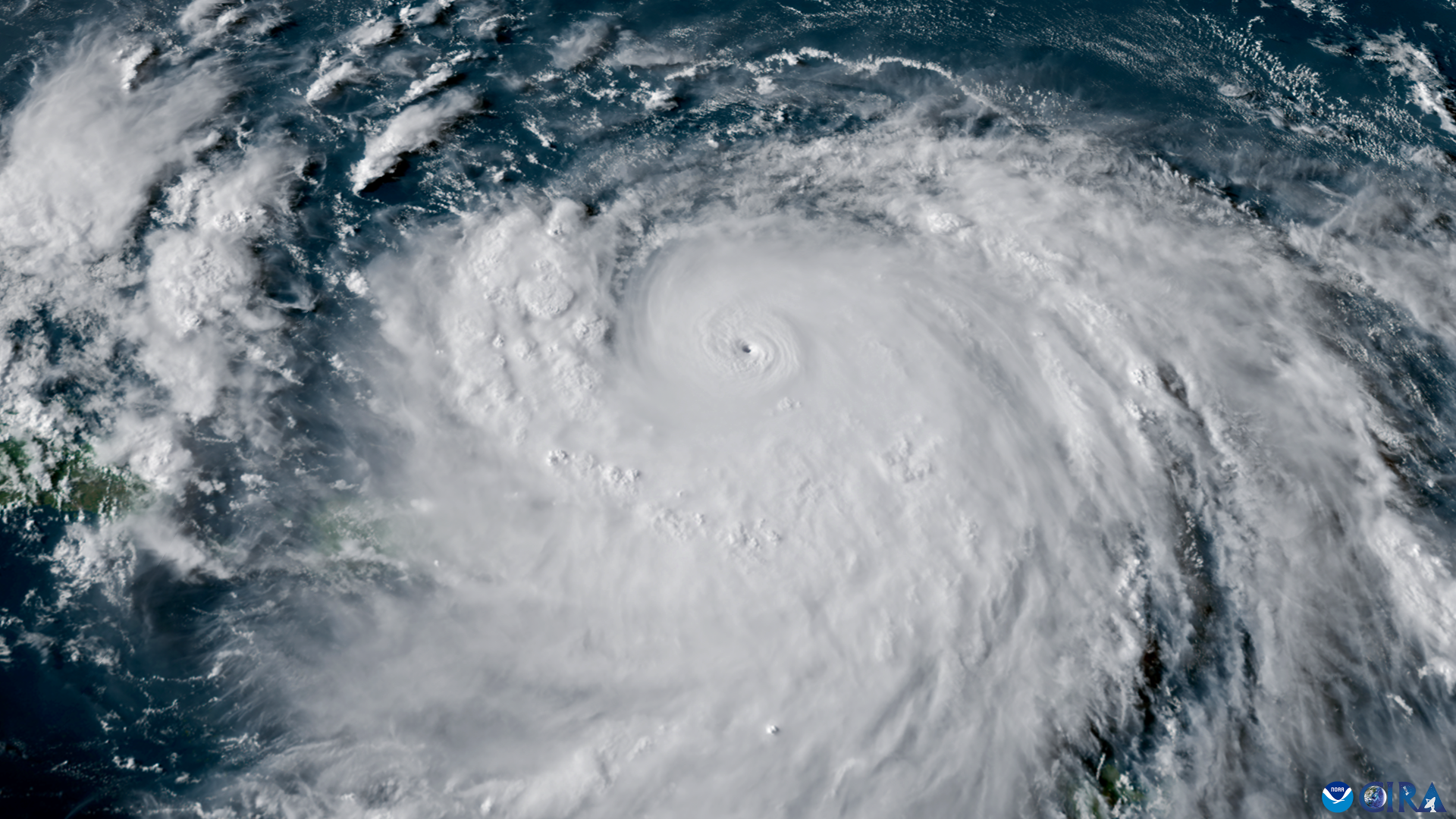 A satellite image of Hurricane Erin from the GOES-19 on Saturday (Aug. 16). 