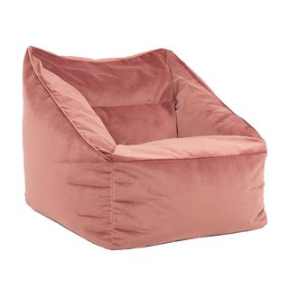 Pink Velvet Giant Bean Bag Armchair