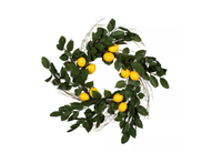 Artificial Salal Leaf/Lemon Wreath (24") Yellow - Vickerman