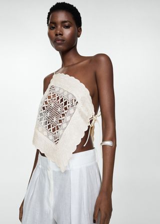 Asymmetrical Top With Embroidered Panel