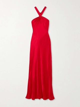 Losanna Satin Halterneck Maxi Dress