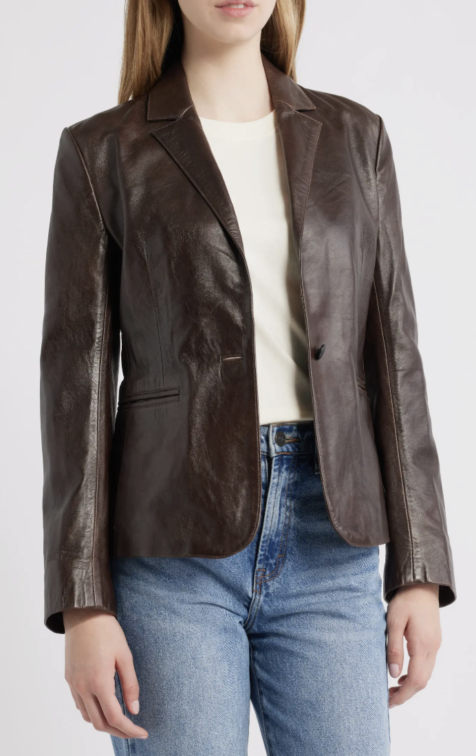 Schott NYC, Fitted Leather Blazer