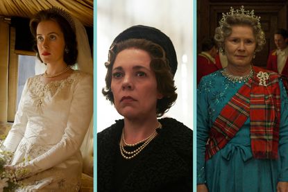 Claire Foy, Olivia Colmen and Imelda Staunton playing the Queen in Netflix series The Crown