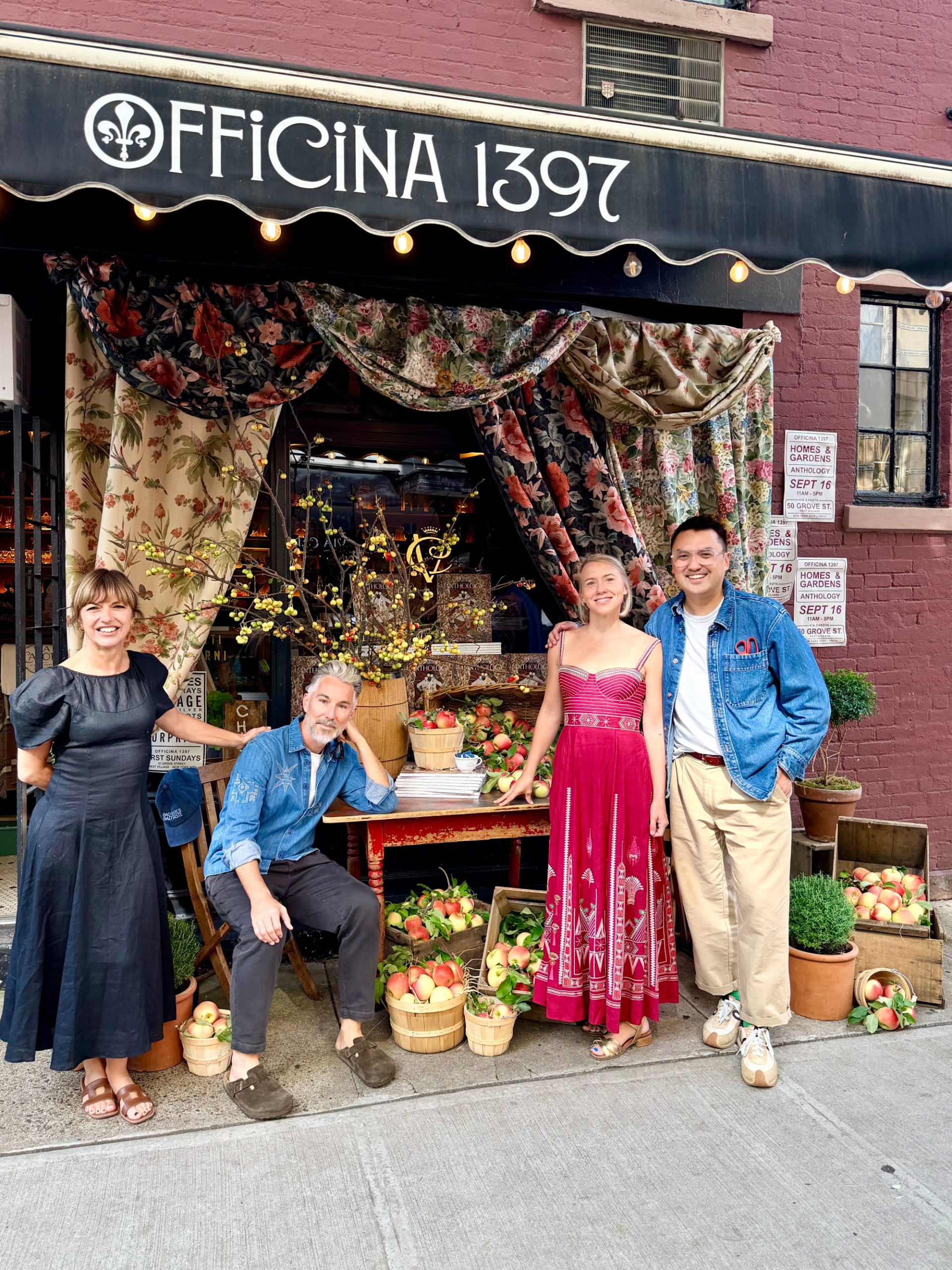 The Anthology team: Lucy Searle, David Nicholls, Sarah Spiteri and Benjamin Reynaert outside Officina 1397 in New York