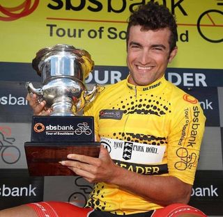 James Piccoli poses with the 2017 Tour of Southland trophy.