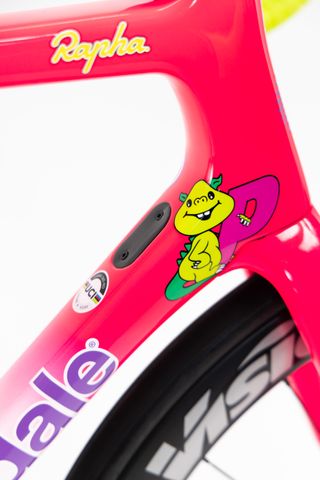Close up details from the EF x Palace cannondale bikes