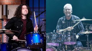 Ilan Rubin and Josh Freese onstage (composite image)