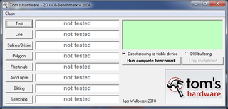 User interface for our small test program (devoid of results)