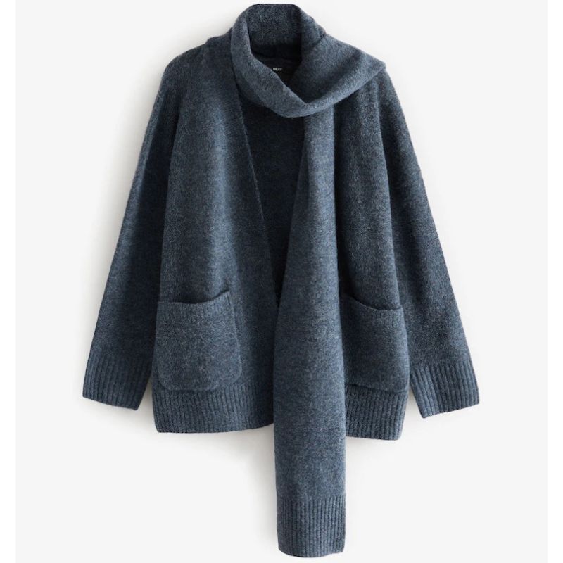 Next, Navy Scarf Cardigan