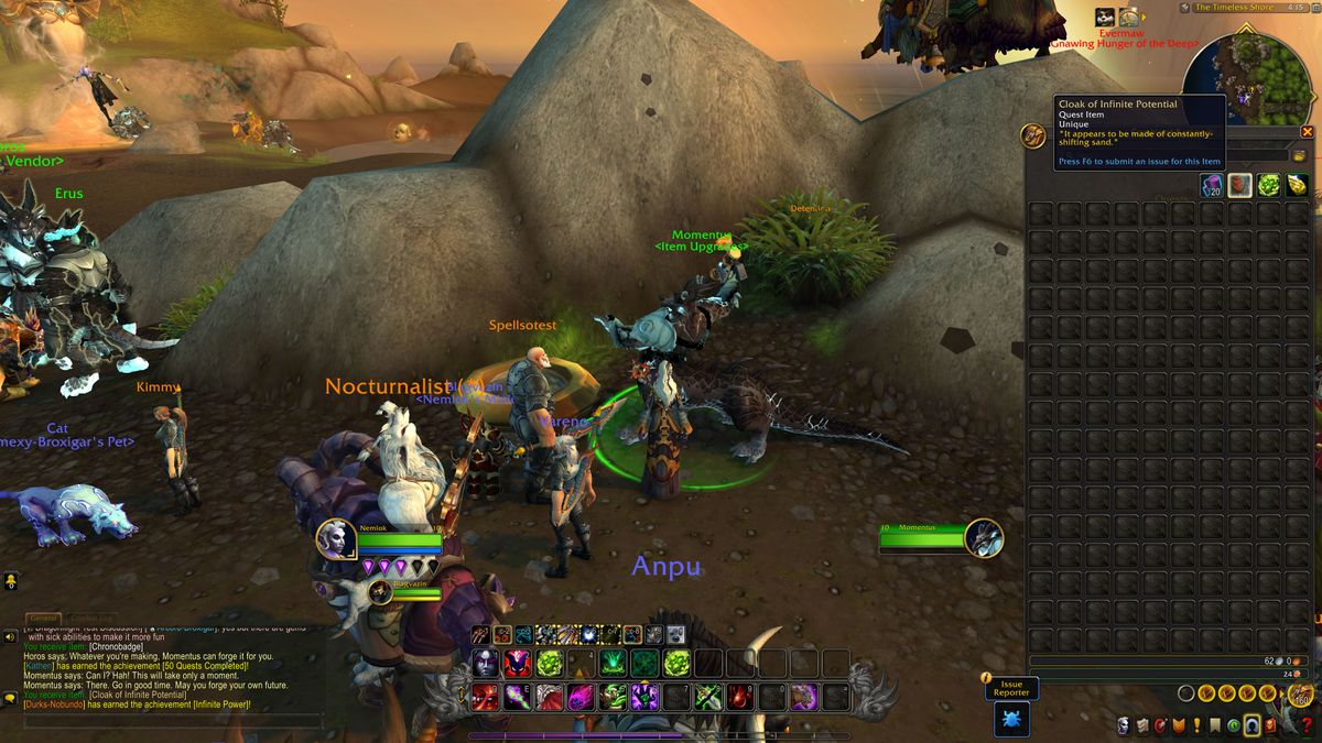 Screenshot of Troll Warlock playing through WoW Remix: Mists of Pandaria questline.