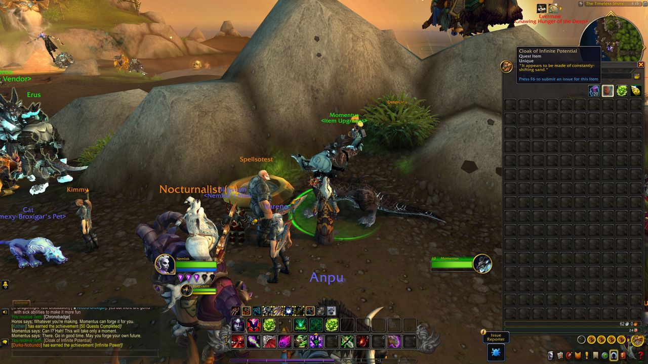 Screenshot of Troll Warlock playing through WoW Remix: Mists of Pandaria questline.