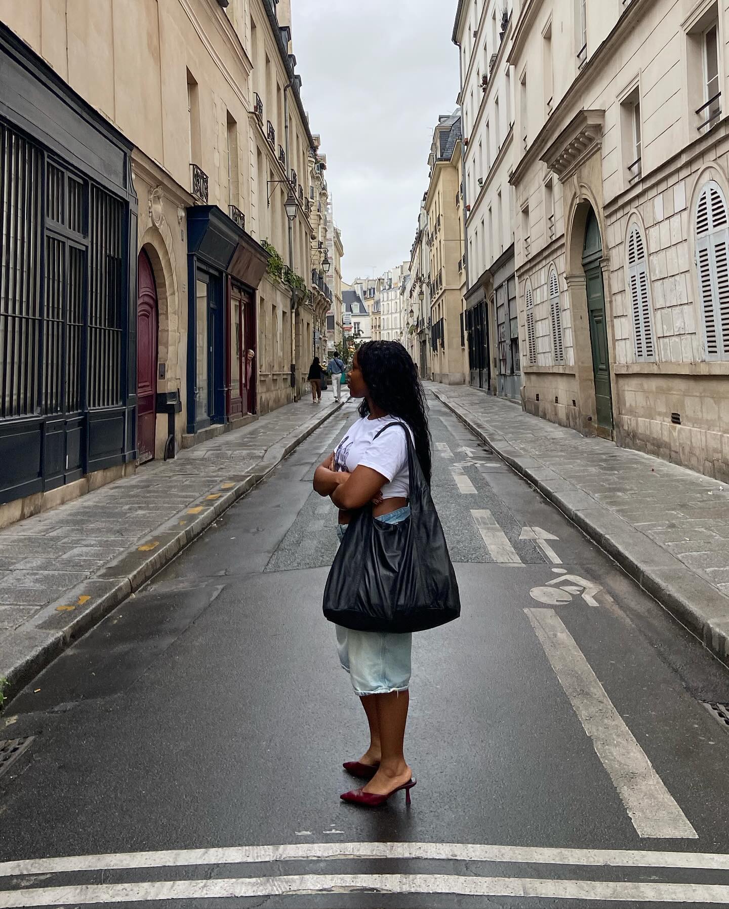 kerane wearing kitten heels