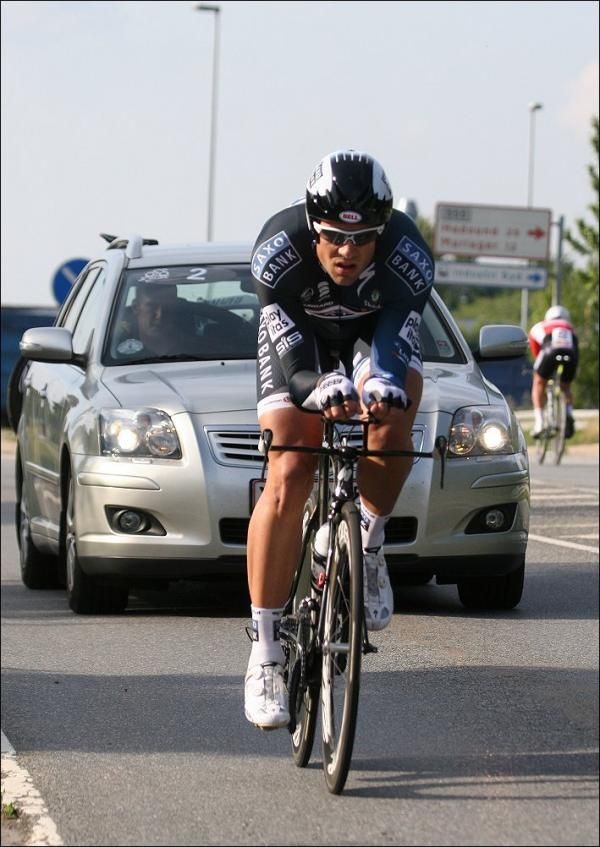 Alex Rasmussen (Team Saxo Bank) set a solid time but it was bettered by his team-mate.