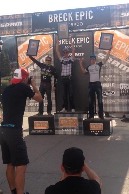 Overall podium at the end of Breck Epic, This was also the finish order on 4 of the 6 stages.