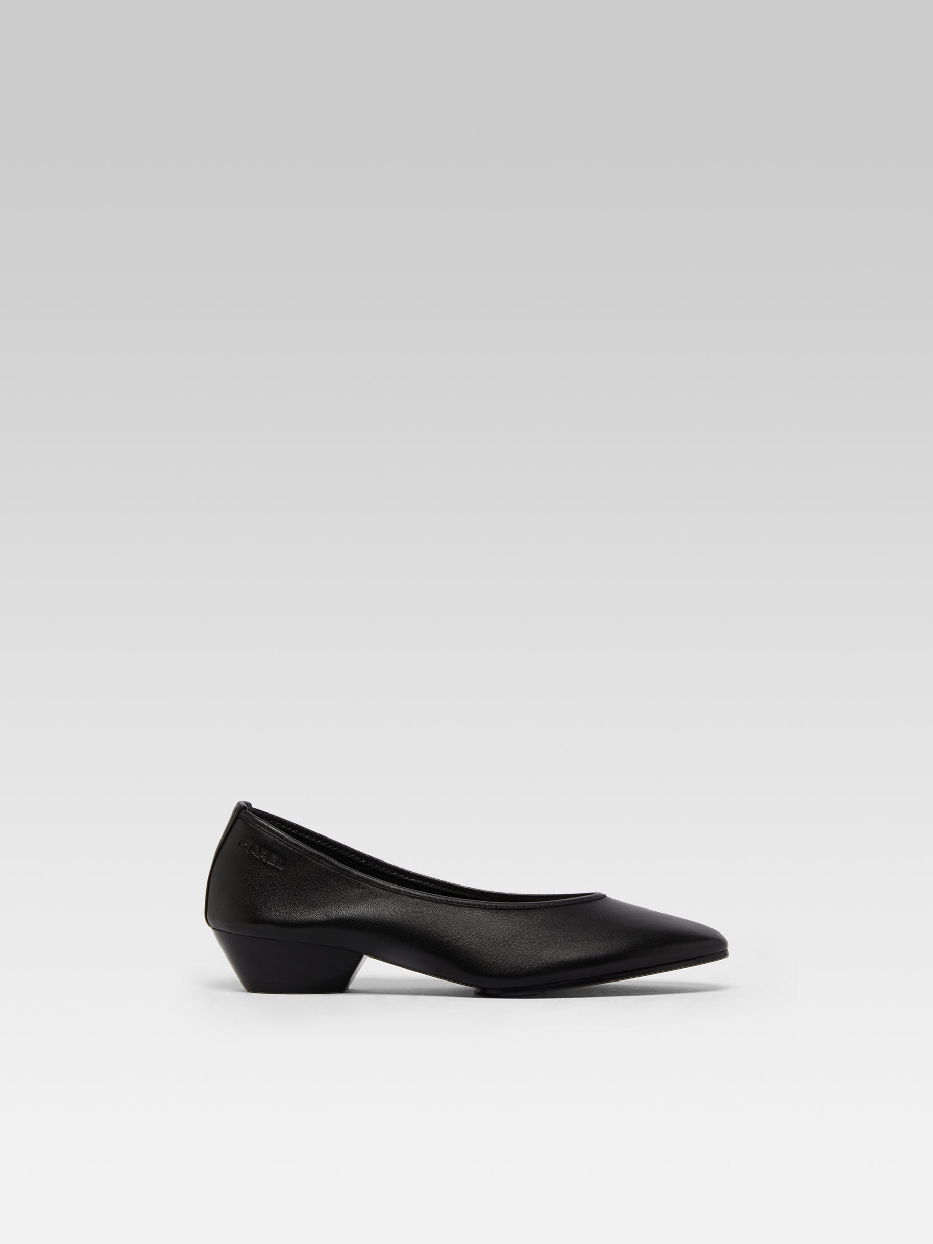 Carlotta - Black Leather Ballet Flats