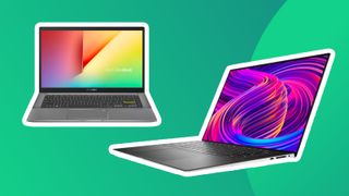 Best laptop for Cricut; two leading laptops on a green background