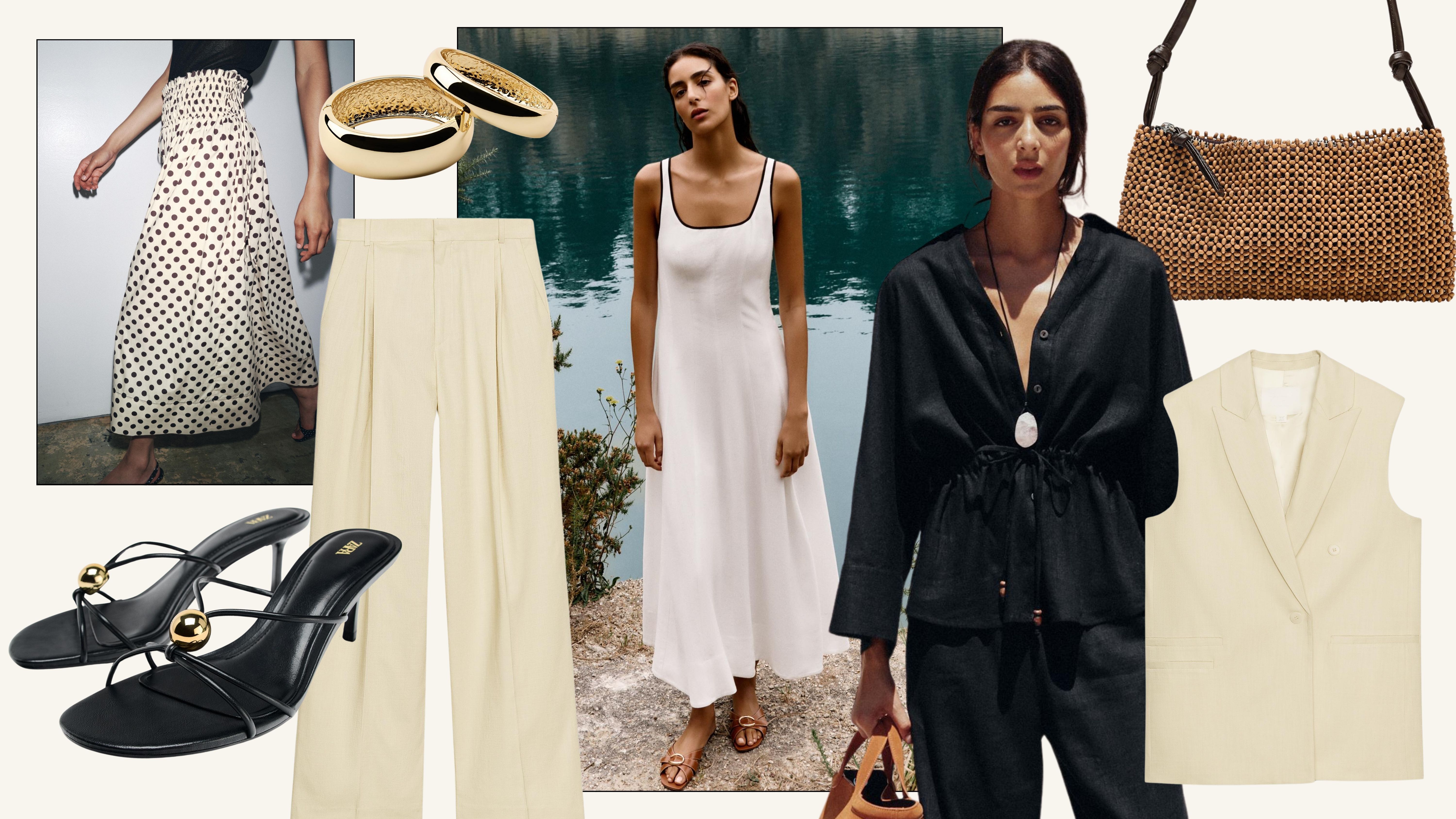 A selection of chic pieces from Zara's new-in high summer 2025 collection, as selected by deputy editor Maxine Eggenberger