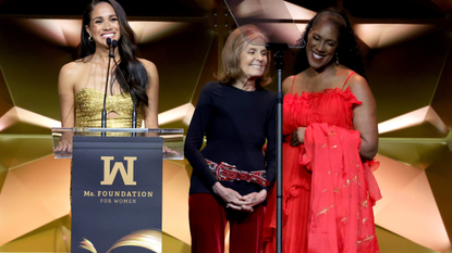 Woman of Vision Meghan, The Duchess of Sussex speaks onstage with Gloria Steinem and Teresa Younger during the Ms. Foundation Women of Vision Awards: Celebrating Generations of Progress & Power at Ziegfeld Ballroom on May 16, 2023 in New York City