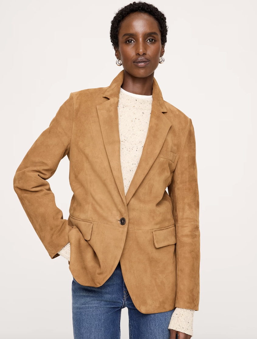 banana republic suede blazer